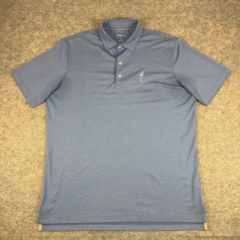 Johnnie O x Old Macdonald Ghost Tree Birdie Polo Shirt Lake Blue Mens Large L